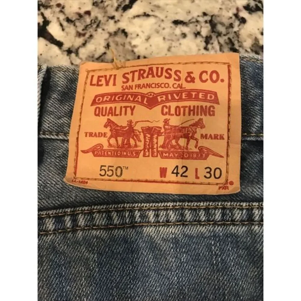 Vintage‎ LEVI'S 550 Relaxed Fit 42x30 Blue Jeans